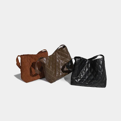Women's Tote Small Fragrance Korean Style Large Capacity Shoulder Bag Diamond High-end Class Commuting Fashion Handbag
