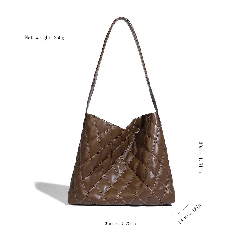Women's Tote Small Fragrance Korean Style Large Capacity Shoulder Bag Diamond High-end Class Commuting Fashion Handbag