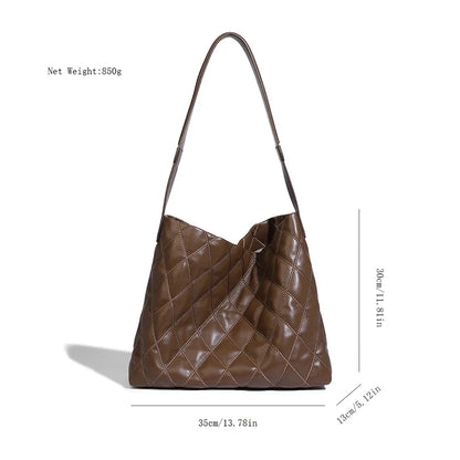 Women's Tote Small Fragrance Korean Style Large Capacity Shoulder Bag Diamond High-end Class Commuting Fashion Handbag