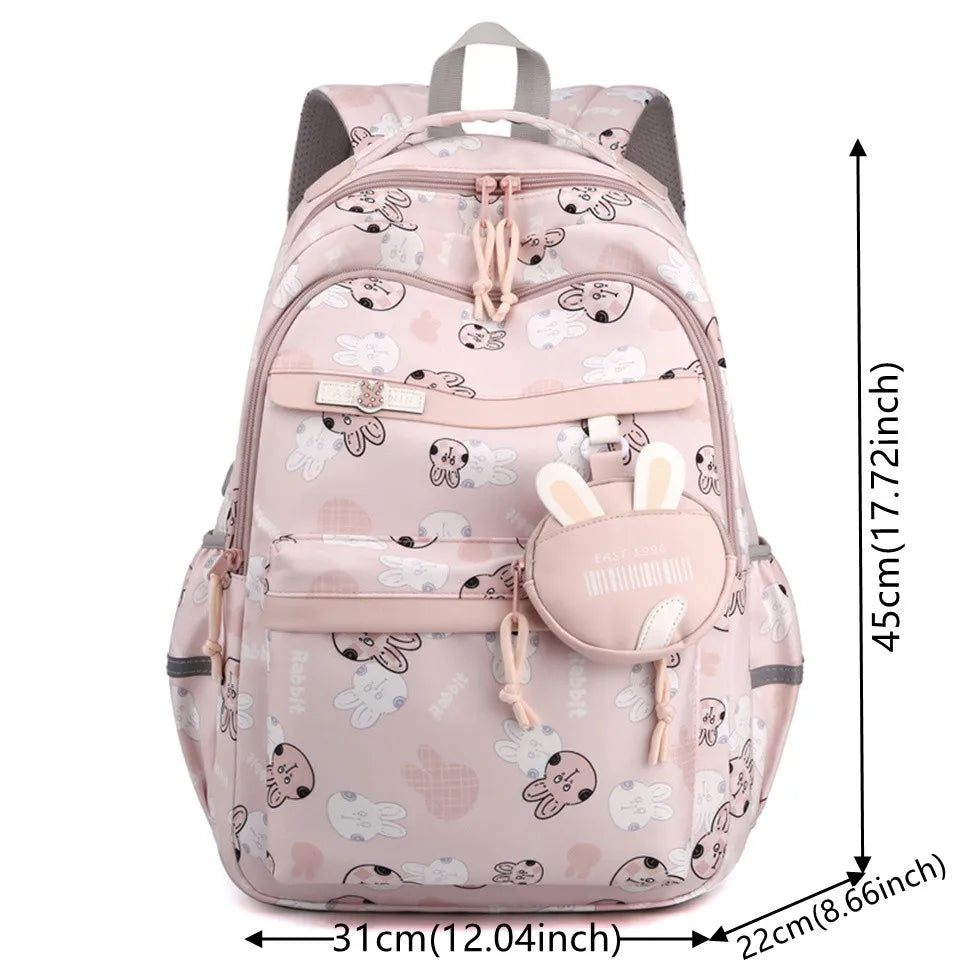Women's Trend Nylon Schoolbags Large-capacity Waterproof Ladies Backpack Simplicity Versatile Teenagers Student Leisure Rucksack