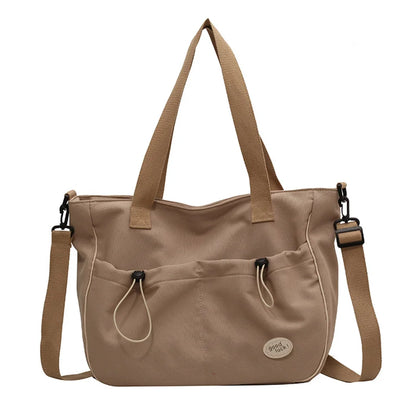 Women's Trend Shoulder Bags Long Strap Canvas Fashion Crossbody Bags Multi Pocket and Large Capacity High Quality Female Handbag
