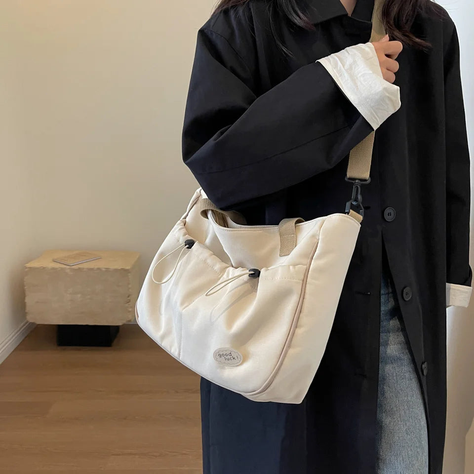 Women's Trend Shoulder Bags Long Strap Canvas Fashion Crossbody Bags Multi Pocket and Large Capacity High Quality Female Handbag