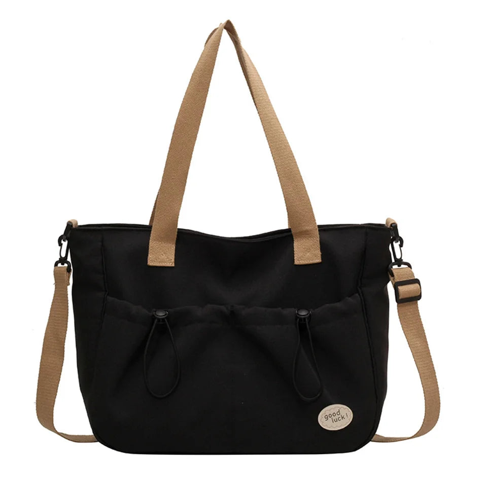 Women's Trend Shoulder Bags Long Strap Canvas Fashion Crossbody Bags Multi Pocket and Large Capacity High Quality Female Handbag