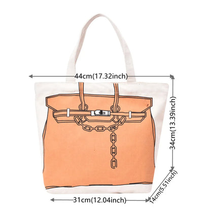 Women's Versatile Canvas Crossbody Bags Fashion Printing Large Capacity Handbag Ladies Retro Shoulder Bags Casual Shopping Bag