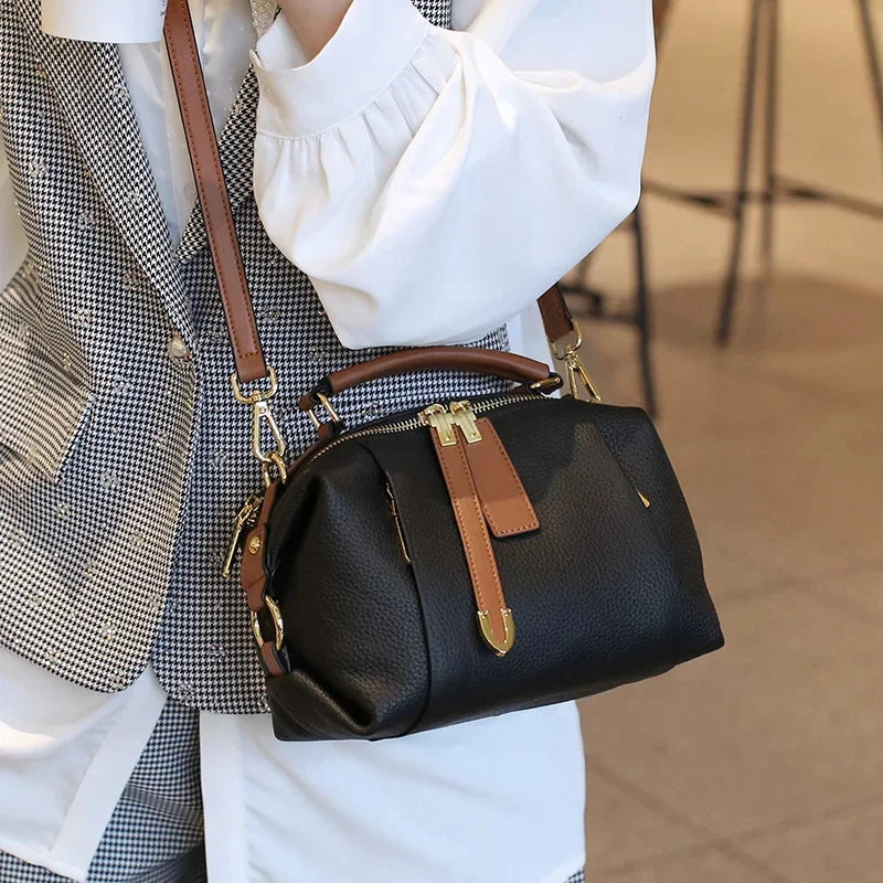 Women's Vintage Handbag 2024 New Cowhide Leather Large Capacity Pillow Shoulder Bag Messenger Fashion