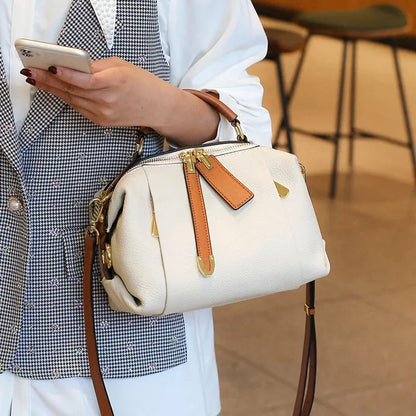 Women's Vintage Handbag 2024 New Cowhide Leather Large Capacity Pillow Shoulder Bag Messenger Fashion