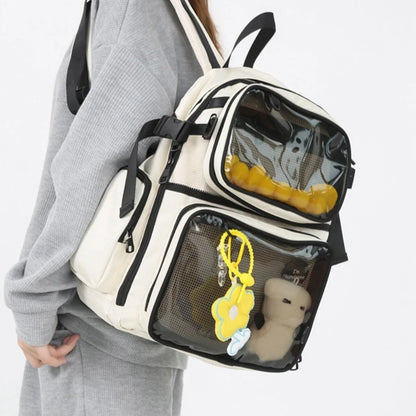 Womens Casual Backpack Clear Daypack Students School Bag Large Capacity Backpack