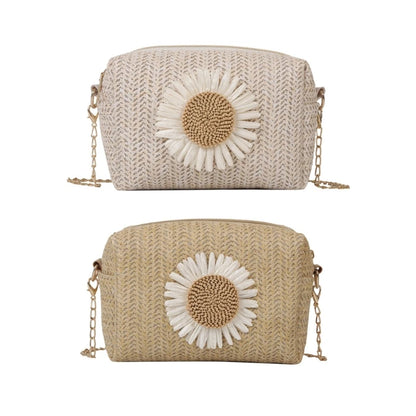 Womens Crossbody Bag Fashion Summer Straw Shoulder Bags Chain Beach Tote Phone Pouch for Girls Women Ladies