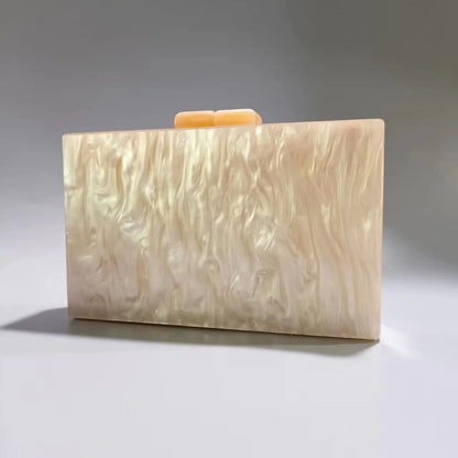 Womens Dinner Bag Pearlescent Acrylic One-shoulder Cross-body Wedding Banquet Clutch Bags High Quality Versatile Simple Style