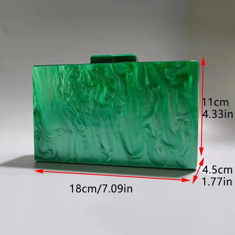 Womens Dinner Bag Pearlescent Acrylic One-shoulder Cross-body Wedding Banquet Clutch Bags High Quality Versatile Simple Style
