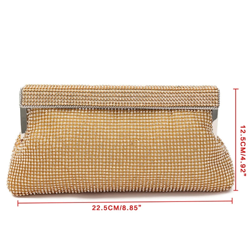 Womens Dinner Evening Handbag for Rhinestone Banquet Clutch Purse Crystal Bag Wedding Party Prom Crossbody Bag