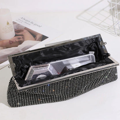 Womens Dinner Evening Handbag for Rhinestone Banquet Clutch Purse Crystal Bag Wedding Party Prom Crossbody Bag