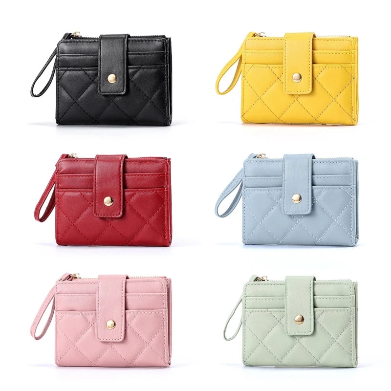 Womens Zipper Wallet for PU Leather Fashion Card Holder Girl Student Coin Purses Handbags Ladies Short Purse