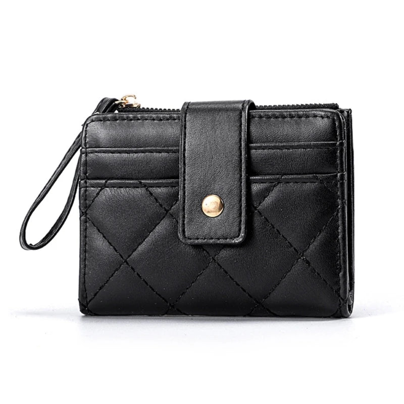 Womens Zipper Wallet for PU Leather Fashion Card Holder Girl Student Coin Purses Handbags Ladies Short Purse