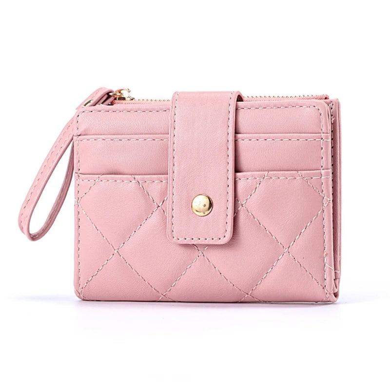 Womens Zipper Wallet for PU Leather Fashion Card Holder Girl Student Coin Purses Handbags Ladies Short Purse