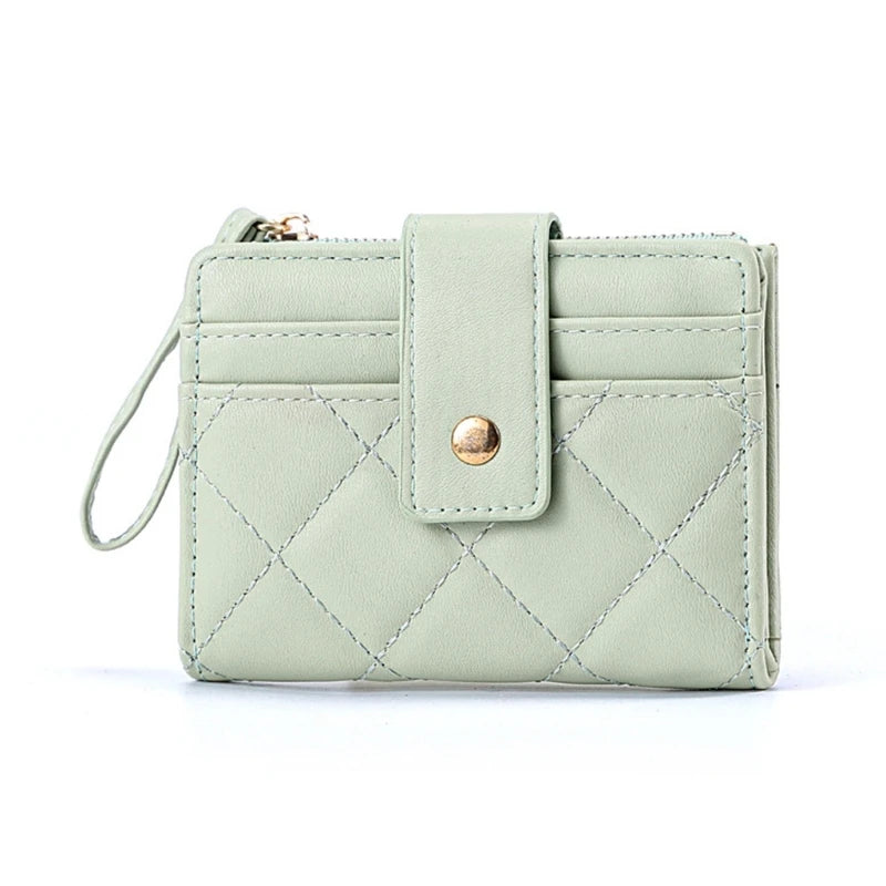 Womens Zipper Wallet for PU Leather Fashion Card Holder Girl Student Coin Purses Handbags Ladies Short Purse