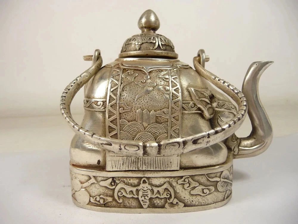 Wonderful Chinese Tibetan silver elephant teapot