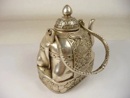 Wonderful Chinese Tibetan silver elephant teapot