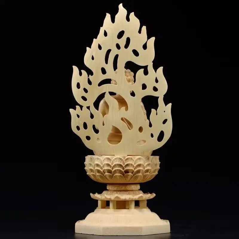 Wood Carving Patron Saint does not move Ming Wang  Figures Statue Solid Wood Art Carving Home Living Room Feng Shui Statues 28cm