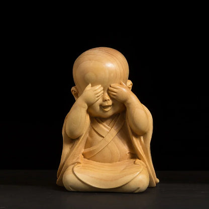Wood Carving for Home and Car, Experience SerGuilt with the "Zen Trio, 3 No Monks