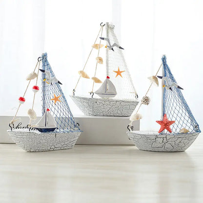 Wood Mini Sailboat Model Car Ornaments Micro Landscape Bonsai Decoration Desktop Creative Trinket Home Accessories Figurines