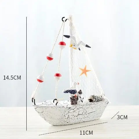 Wood Mini Sailboat Model Car Ornaments Micro Landscape Bonsai Decoration Desktop Creative Trinket Home Accessories Figurines