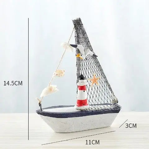 Wood Mini Sailboat Model Car Ornaments Micro Landscape Bonsai Decoration Desktop Creative Trinket Home Accessories Figurines