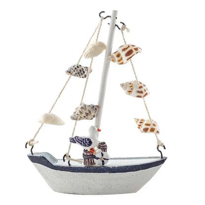 Wood Mini Sailboat Model Car Ornaments Micro Landscape Bonsai Decoration Desktop Creative Trinket Home Accessories Figurines
