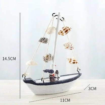 Wood Mini Sailboat Model Car Ornaments Micro Landscape Bonsai Decoration Desktop Creative Trinket Home Accessories Figurines