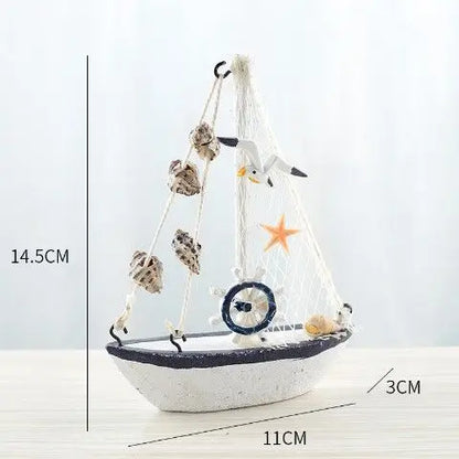 Wood Mini Sailboat Model Car Ornaments Micro Landscape Bonsai Decoration Desktop Creative Trinket Home Accessories Figurines