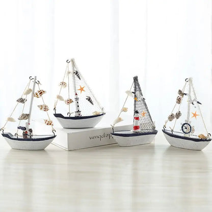 Wood Mini Sailboat Model Car Ornaments Micro Landscape Bonsai Decoration Desktop Creative Trinket Home Accessories Figurines