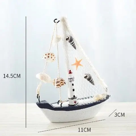 Wood Mini Sailboat Model Car Ornaments Micro Landscape Bonsai Decoration Desktop Creative Trinket Home Accessories Figurines