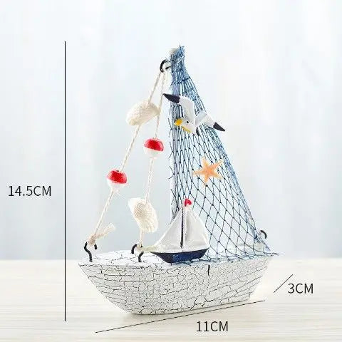 Wood Mini Sailboat Model Car Ornaments Micro Landscape Bonsai Decoration Desktop Creative Trinket Home Accessories Figurines