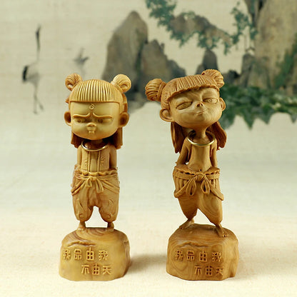 Wood Nezha Statue Chinese Folk Religion Taoist Marshal of The Central Altar,third Lotus Prince,Fengshen Yanyi Story Character