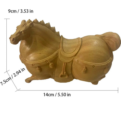 Wood carving Ancient Tang Horse Statue Solid Wood Art Carving Home living room, room, office decoration Free delivery