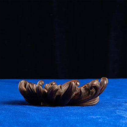 Wooden Chrysanthemum Incense Burner, Candle Holder, Meditation Ornaments for Yoga Room
