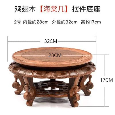 Wooden Circular Flower Pot Base, strange Stones, Fish Tank Racks, Solid Wood Buddha statues, Bonsai Decorations