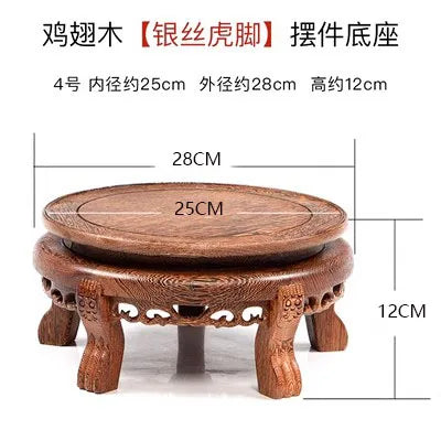 Wooden Circular Flower Pot Base, strange Stones, Fish Tank Racks, Solid Wood Buddha statues, Bonsai Decorations