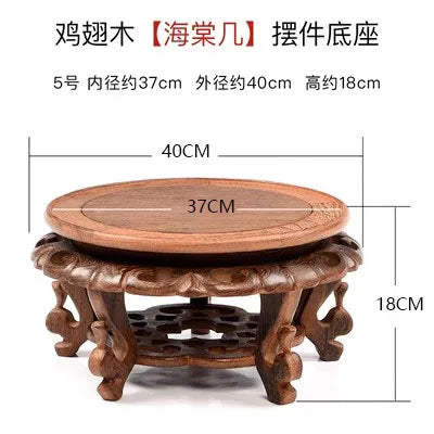 Wooden Circular Flower Pot Base, strange Stones, Fish Tank Racks, Solid Wood Buddha statues, Bonsai Decorations