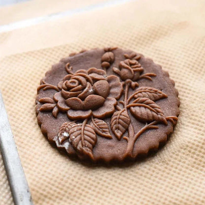 Wooden Cookie Mold Cutter 3D Cake Embossed Gingerbread  Baking Flower Kitchen Gadget
