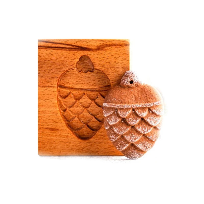 Wooden Cookie Mold Cutter DIY Gingerbread Cookie Moulds Press 3D Cake Embossing Baking Mold Rose Flower Cutter Bakery Gadgets