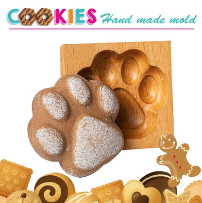 Wooden Cookie Mold Cutter DIY Gingerbread Cookie Moulds Press 3D Cake Embossing Baking Mold Rose Flower Cutter Bakery Gadgets