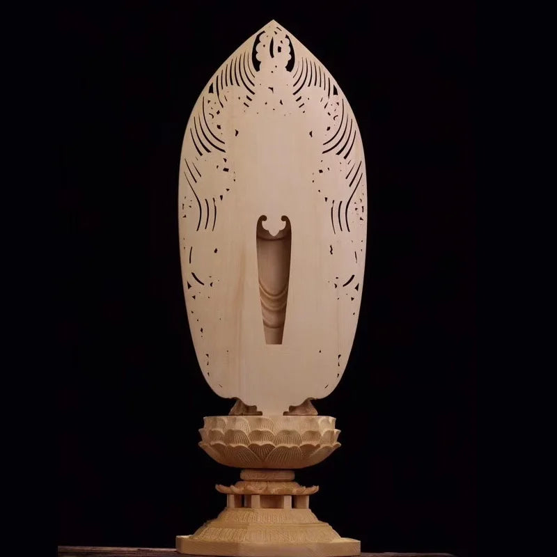 Wooden Di Zangwang large decorative figures Buddha statue Solid wood carving Home Living Room, Office Feng Shui Statue  43cm