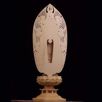 Wooden Di Zangwang large decorative figures Buddha statue Solid wood carving Home Living Room, Office Feng Shui Statue  43cm
