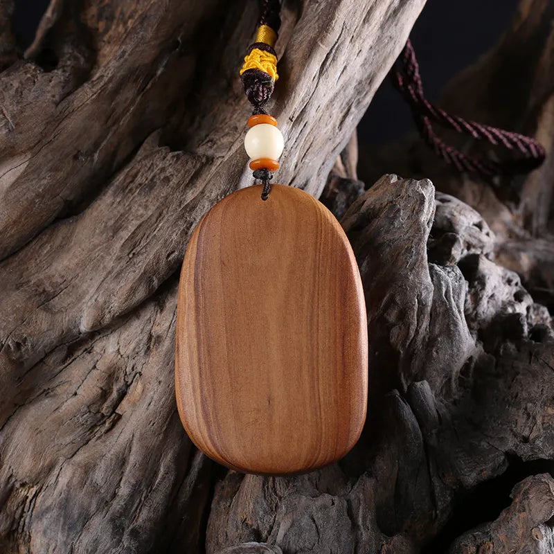 Wooden Guan Gong Statue Pendant Wood Buddha Pendant Man Amulet Necklace Guan Yu Statue Charms Pendants Wooden Men Accessories