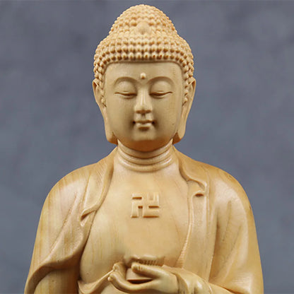 Wooden Guanyin- Ru Laifo Statue  Solid wood hand carving Chinese Buddha statue Home living room, room feng shui Statue