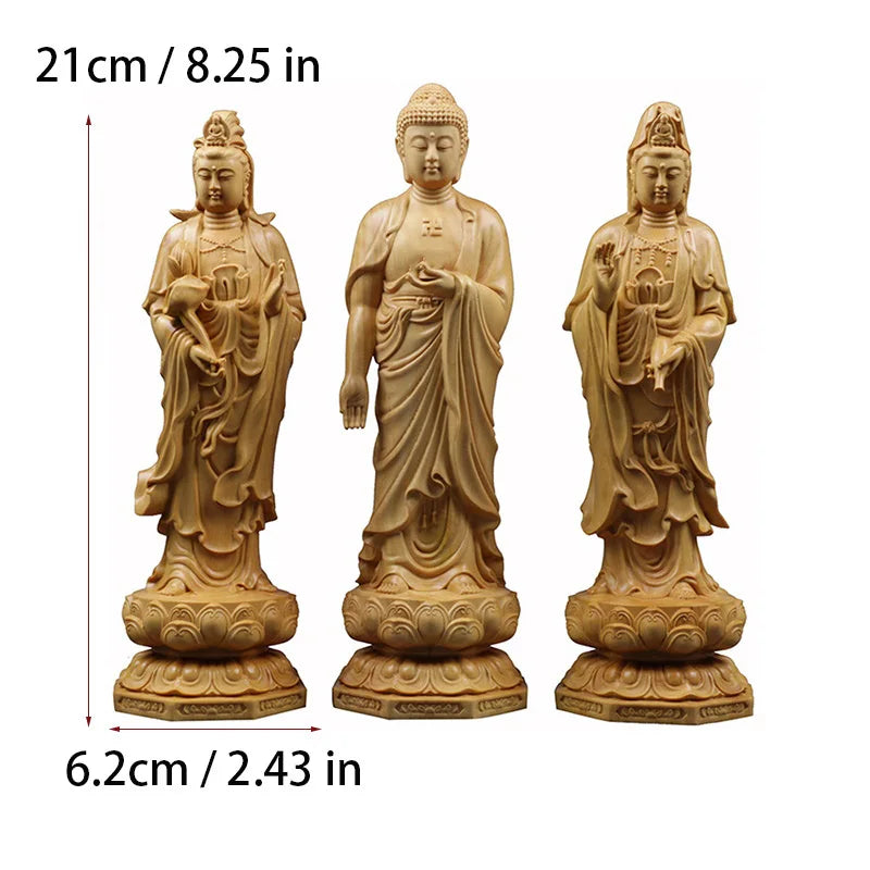 Wooden Guanyin- Ru Laifo Statue  Solid wood hand carving Chinese Buddha statue Home living room, room feng shui Statue