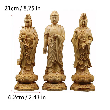 Wooden Guanyin- Ru Laifo Statue  Solid wood hand carving Chinese Buddha statue Home living room, room feng shui Statue