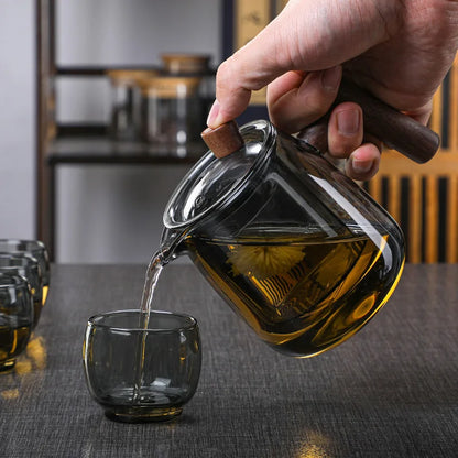 Wooden Handle Side Handle Pot Glass Cup Special for Electric Ceramic Stove High Temperature Resistance Tea Maker Yanxie Teapot