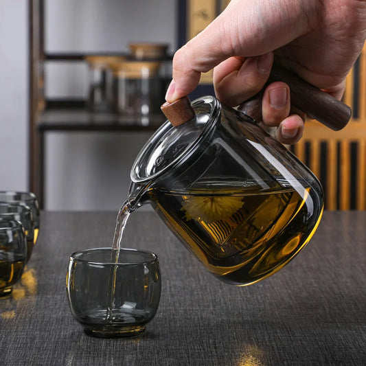 Wooden Handle Side Handle Pot Glass Cup Special for Electric Ceramic Stove High Temperature Resistance Tea Maker Yanxie Teapot